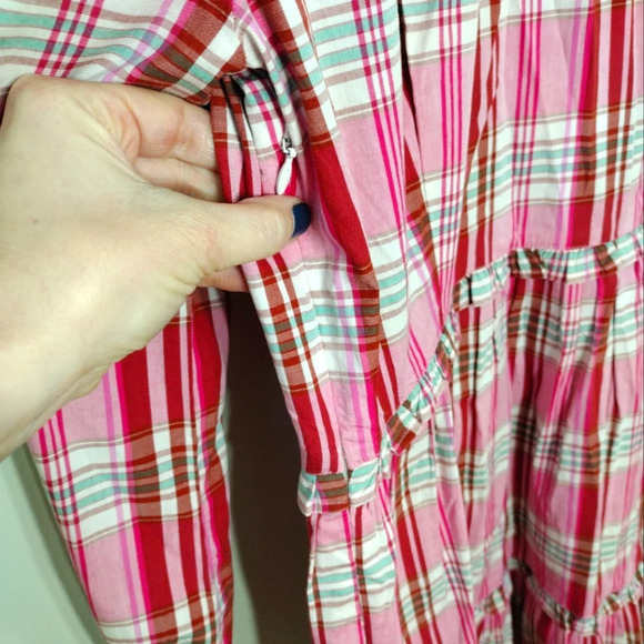 IT HAS POCKETS! J. Crew plaid mini dress with ruffle trim size 4 - Picture 4 of 10